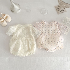 Infant Baby Girls Short-sleeved Gauze Skirt Onesie Wholesale