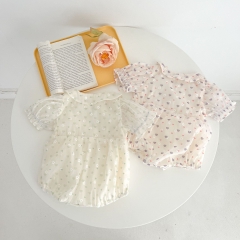 Infant Baby Girls Short-sleeved Gauze Skirt Onesie Wholesale