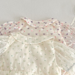 Infant Baby Girls Short-sleeved Gauze Skirt Onesie Wholesale