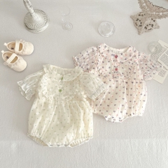 Infant Baby Girls Short-sleeved Gauze Skirt Onesie Wholesale