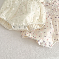 Infant Baby Girls Short-sleeved Gauze Skirt Onesie Wholesale