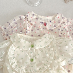 Infant Baby Girls Short-sleeved Gauze Skirt Onesie Wholesale