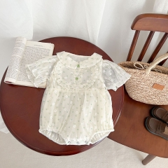 Infant Baby Girls Short-sleeved Gauze Skirt Onesie Wholesale