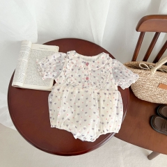Infant Baby Girls Short-sleeved Gauze Skirt Onesie Wholesale
