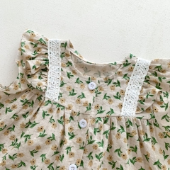 Infant Baby 2023 New Arrival Summer Floral Flutter Sleeved Sets Wholesale