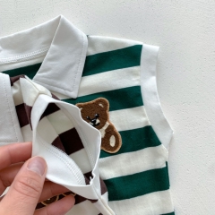 Infant Baby Unisex Sleeves &  Strips Polo Shirt Combo Short Pants In Sets Wholesale