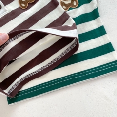 Infant Baby Unisex Sleeves &  Strips Polo Shirt Combo Short Pants In Sets Wholesale