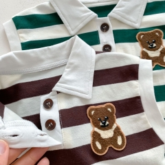 Infant Baby Unisex Sleeves &  Strips Polo Shirt Combo Short Pants In Sets Wholesale
