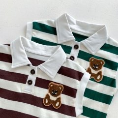 Infant Baby Unisex Sleeves &  Strips Polo Shirt Combo Short Pants In Sets Wholesale