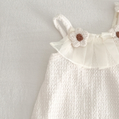 Infant Baby Girls Solid Floral Sleeveless Onesies Wholesale