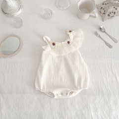 Infant Baby Girls Solid Floral Sleeveless Onesies Wholesale