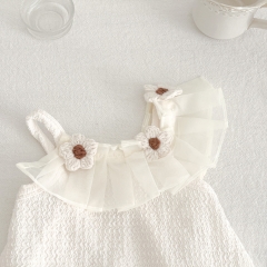 Infant Baby Girls Solid Floral Sleeveless Onesies Wholesale