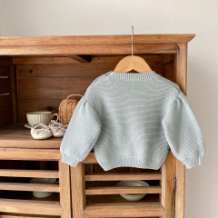 Infant Baby Girls Heart Pompom Solid Knitting Pullover Wholesale