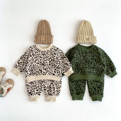 Infant Baby Unisex Leopard Print Top Combo Pants In Sets Wholesale