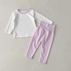 Infant Baby Girls Color Contrast Comfy and Breathable Pajamas Sets Wholesale