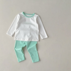 Infant Baby Girls Color Contrast Comfy and Breathable Pajamas Sets Wholesale