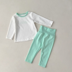 Infant Baby Girls Color Contrast Comfy and Breathable Pajamas Sets Wholesale