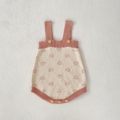 2023 New Arrival Infant Baby Jacquard Bear Romper Combo Cardigan In Sets Wholesale