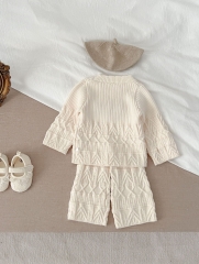 Infant Baby Unisex Knitted Twist Sweater Combo Long Pants In Sets Wholesale