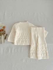 Infant Baby Unisex Knitted Twist Sweater Combo Long Pants In Sets Wholesale