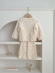 Infant Baby Unisex Knitted Twist Sweater Combo Long Pants In Sets Wholesale