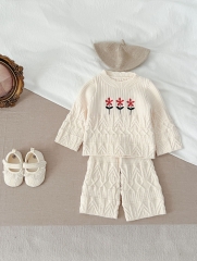Infant Baby Unisex Knitted Twist Sweater Combo Long Pants In Sets Wholesale