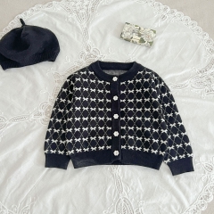 2023 New Autumn Infants Baby Girls Small Fragrant Style Romper Combo Cardigan In Sets Wholesale
