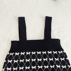 2023 New Autumn Infants Baby Girls Small Fragrant Style Romper Combo Cardigan In Sets Wholesale