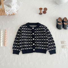 2023 New Autumn Infants Baby Girls Small Fragrant Style Romper Combo Cardigan In Sets Wholesale