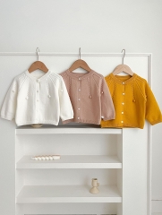 2023 Autumn Infant Baby Girls Knit Cardigan Spring & Autumn Knitwear Wholesale