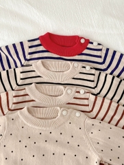 2023 New Autumn Infant Baby Unisex Round Collar Knitting Long-sleeved Wholesale