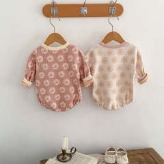2023 New Arrival Infant Baby Print Flower Knitted Sweaters One Piece Wholesale