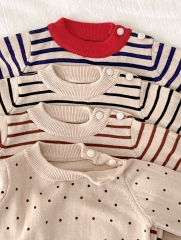 2023 New Autumn Infant Baby Unisex Round Collar Knitting Long-sleeved Wholesale