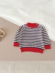 2023 New Autumn Infant Baby Unisex Round Collar Knitting Long-sleeved Wholesale