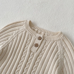 Infant Baby Unisex Round Collar Long-sleeved One Pieces Wholesale