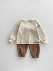 Infant Baby Boys Round Collar Long-sleeved Combo Pants In Sets Wholesale