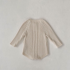 Infant Baby Unisex Round Collar Long-sleeved One Pieces Wholesale