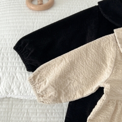 2023 New Autumn Infant Baby Girls 2 Colors Long Sleeve Corduroy Jumpsuit Wholesale