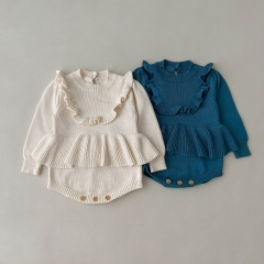 Infant Baby Girls New Arrival Long Sleeve Knit Sweaters One Piece Wholesale