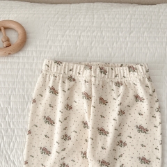2023 New Arrival Infant Baby Girls Lace Round Collar Long-sleeved Sets Wholesale