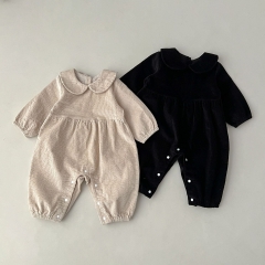 2023 New Autumn Infant Baby Girls 2 Colors Long Sleeve Corduroy Jumpsuit Wholesale