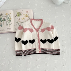 2023 New Arutumn Infant Baby Girls Long Sleeve Knitted Sweater Combo Cardigan In Sets Wholesale