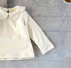 Infant Baby Girls White Simpfy Long-sleeve Undershirt Autumn Wholesale