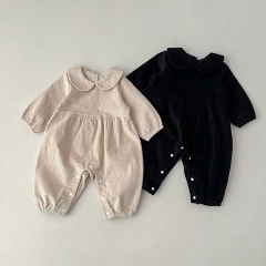 2023 New Autumn Infant Baby Girls 2 Colors Long Sleeve Corduroy Jumpsuit Wholesale