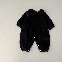2023 New Autumn Infant Baby Girls 2 Colors Long Sleeve Corduroy Jumpsuit Wholesale