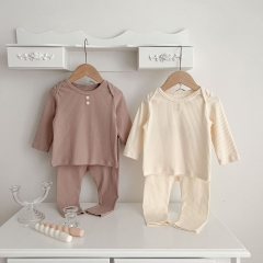 Infant Baby Unisex 2 Colors Long-sleeve Combo Long Pants In Sets Wholesale