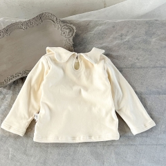 Infant Baby Girls White Simpfy Long-sleeve Undershirt Autumn Wholesale