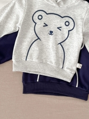 New Autumn Infant Baby Boys Bear Print Long-sleeved Combo Pants In Sets Wholesale