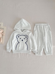 New Autumn Infant Baby Boys Bear Print Long-sleeved Combo Pants In Sets Wholesale