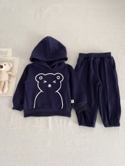 New Autumn Infant Baby Boys Bear Print Long-sleeved Combo Pants In Sets Wholesale